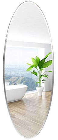 JIZI Ganzkörperspiegel wandspiegel, oval ohne Rahmen Badezimmer Schlafzimmer Wohnzimmer Wohnung hängende Spiegel, Kosmetikspiegel, 120 * 40cm, 140 * 40cm