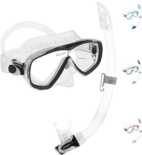 Cressi Estrella & Gamma - Schnorchelset Maske Estrella + Schnorchel Gamma, Transparent/Schwarz, Einheitsgröße, Unisex Erwachsene