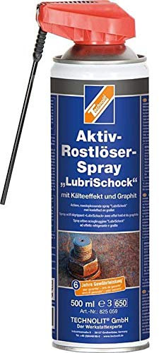TECHNOLIT Aktivrostlöser-Spray LubriSchock 500ml, Rostlöser, Korrosionsschutz, Schmieröl, Multifunktionsöl, Rostentferner