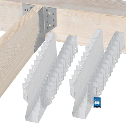KOTARBAU® Lot de 25 connecteurs de poutres type A 50 mm pour poutres en bois pour construction extérieure