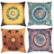 YancLife 4 Stück Kissenbezug 45 x 45 cm, Indische Hippie Böhmischen Mandala Blume Muster Dekorativ Kissenhülle Dekokissen, Universal Baumwolle Leinen Kissen Fall für Wohnzimmer & Schlafzimmer