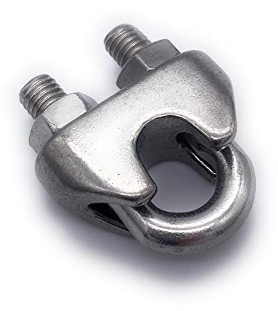 Drahtseilklemme Edelstahl Bügelform Ø 4 mm | 20 Stk. V4A A4 Niro INOX | [Größe Wählbar ] Seilklemme Drahtseil Bügelform ähnl. DIN741 | (Ø4, 20Stk.)