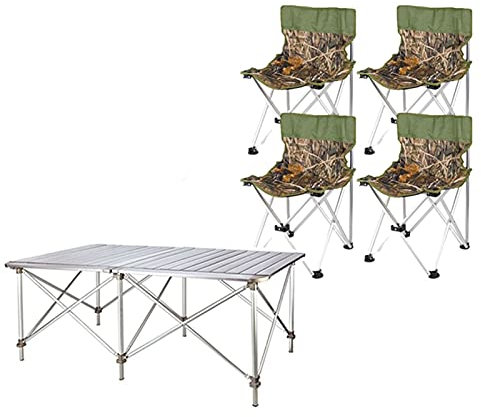 Campingtische StüHle Hochleistungs-Klapptisch im Freien, dauerhafter Aluminium-Terrassen-Tisch, geeignet für den Grill, Camping (Color : 4 in 1)