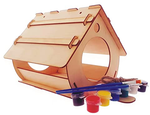 SafeCore - Birdhouse Kit for Kids I Wooden Bird Feeder I Self-Assembly I Decoration Work of Children and Adults I Includes Painting Set