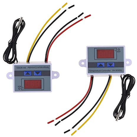 Be In Your Mind 2PCS XH-W3001 Digital LED Temperature Controller Module Thermostat Switch with Waterproof Sensor Probe Programmable Heating Cooling -50?-110? 12V 10A 120W
