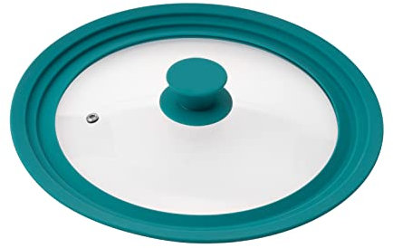 bremermann® Universal-Glasdeckel mit Silikonrand, 24/26/28 cm, mittel (Türkis)