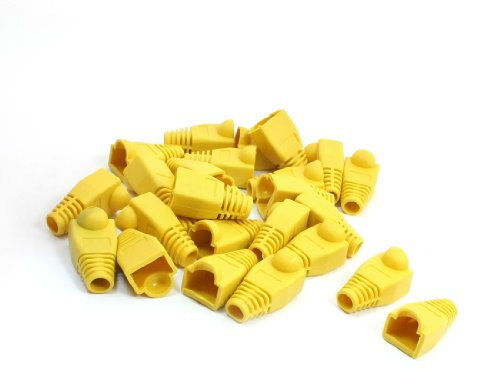 Ruilogod 25pcs Computor Netzwerk RJ45-Stecker End Cap-Boot-Schutz-Gelb