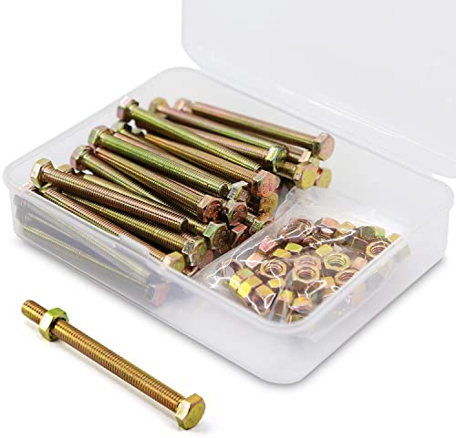 (40 Ensemble) M5 x 50mm Boulons et écrous,à six pans de Coin Extérieur Vis Hexagonale,8.8 Acier galvanisé de qualité