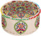 MARRAKESCH Pouf Hocker aus Baumwolle Hakika Inklusive Füllung ø 50cm Rund Bodenkissen als Orientalische Dekoration