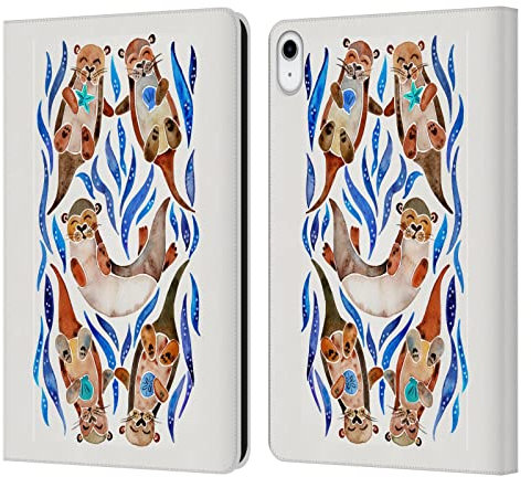 Head Case Designs Offizielle Cat Coquillette Otter Blau Tiere 2 Leder-Wallet-Hülle Kompatibel mit Apple iPad 10.9 2022/2025