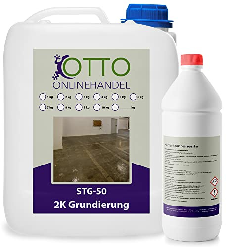 otto-online-handel STG-50 Epoxidharz Grundierung (30 m²) 2K für Bodenbeschichtungen Bodengrundierung für Garage, Keller, Werkstatt, Lagerhalle Tiefengrund Epoxid Bodengrund Epoxid Haftgrund