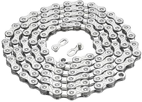 MQY&MXQC Fahrradkette, 9 Fach Fahrrad Kette 1/2 x 11/128 Inch mit 116 Glieder - MTB BMX Zubehör