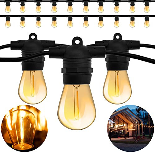 Lumiled Lichterkette Außen 20 Meter mit 20 E27 LED 1,3W Glühbirne ST45 Warmweiß 2200K 230V Birnen für Garten Biergarten Party Hochzeit Dekoration Terrasse Weihnachten verlängerbar mit Strom