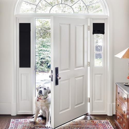 PONY DANCE Sidelight Door Curtains for Front Door - Thermal Insulated Blackout Blinds for French Door Full Privacy Assured Small Window Shade for Patio Glass Door, W12 x L40 inch, Black, 1 Panel