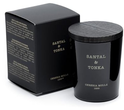 MOLLA 1899 | Mini-Kerze von Santal & Tonka | Duftkerzen mit 1 Docht | 20 Stunden Brenndauer | Kerze mit natürlichen Düften | recycelbare Verpackungen | handgefertigte Kerze