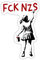 Spreadshirt FCK NZS Mädchen Gegen Rassismus Banksy Art Sticker, max. 10x10 cm, 10 x 10 cm, Mattweiß