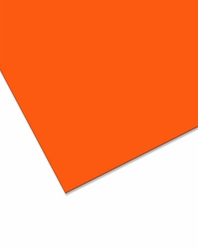 nattmann PLEXIGLAS® GS farbig, 3mm - vielseitig einsetzbare, bruchfeste Acrylglasplatte für Lichtobjekte und mehr, Markenqualität in 12x25 cm - orange opak (2H02)