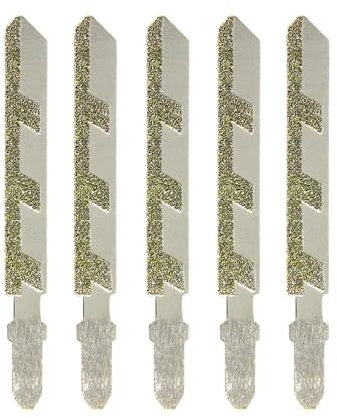 ZHLWei Lames de scie sauteuse à revêtement diamant, grain 50, tige en T for la coupe de carreaux de granit, outils électriques, accessoires, 3 76mm, 5 pièces