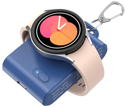 Portable Watch Charger for Samsung,2000mAh 2-in-1 Magnetic Travel Emergency Power Bank,Keychain Galaxy Watch Charger forfor Samsung Galaxy Watch 8/8Classic 7/Ultra/6/6 Classic/5/5 Pro/4/3,Active 2/1