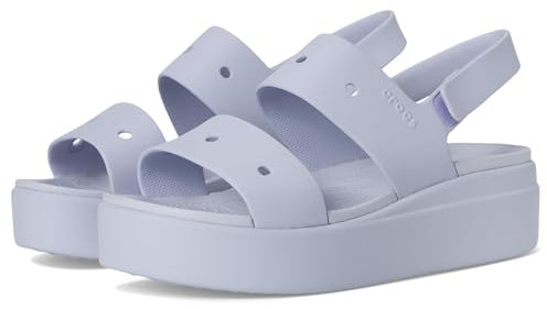 Crocs Women's Brooklyn 4u Low Wedges Sandal, Purple Moon, 3 UK