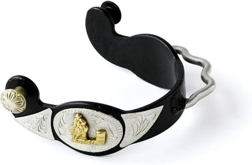 Colorado Saddlery Barrel Flyer Stoßstangen-Sporen für Damen – schwarzer Stahl, stilvolle Stiefelsporen mit 1,6 cm Band – perfekt für Trail-Reiten, Pferdezaumzeug, Outfitting – wird paarweise geliefert