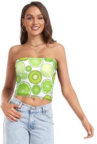 ZRWLUCKY Sujetador deportivo sexy sin tirantes para verano, verde, kiwi, lima, oro, limón, verano, lactancia materna, Verde Kiwi Lima Oro Limón, L