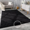 BedLooms Rugs Living Room 60x110 cm, Fluffy Bedside Black Rug for Bedroom Low Pile Heavy Duty Washable Carpets for Kitchen Comfortable Soft Faux Fur Rug for Lounge