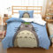 RTTGKMYPL Totoro 3D Gedruckte Bettwäsche 2 Teilig Niedliche Tiere Weiche Bettbezug Soft Microfaser Mit Reißverschluss,für Erwachsene Und Kinder Single（135x200cm）