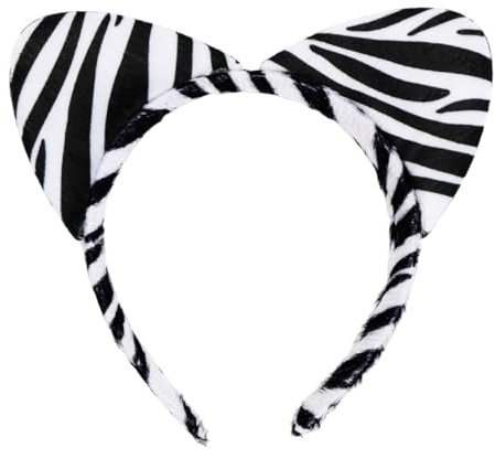 Zebra Kostüm Haarreif, Zebra Ohren Haarreif, Zebra Stirnband, Zebra Headband Kopfschmuck, Zebra Kostüm Kinder Damen Zubehör Tier Haarschmuck für Karneval Halloween Motto Party