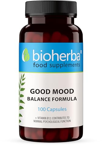 GOOD MOOD – Hipérico y Valeriana | 100 Cápsulas Bioherba | Fórmula natural con vitamina B9 y B12 para el equilibrio emocional y el bienestar diario