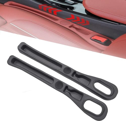 Aufbewahrungsbox für Autositze,2025 Neu Autositz Gap Organizer Storage Box,Universal Auto sitz Lückenfüller Autositz Organizer Car Seat Gap Filler für Kleinigkeiten Handys CarSeat Gap (D-Schwarz, 2PC)