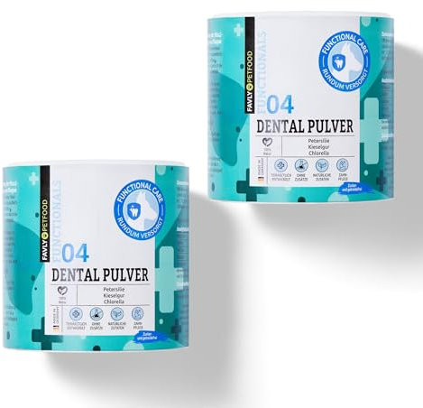 Favly Functionals Dental Pulver 2x250g – Natürliche Zahnpflege für Hunde, mit Algen & Kräutern