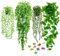 BELICOO Artificial Hanging Plant, 4 Pack Fake Plants with Pots, Hanging Artificial Plants Indoor, Fake Ivy Faux Plant for Indoors Outdoor Room Office Patio Wall Decor (Tea Leaves)