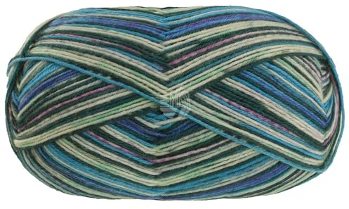 LANA GROSSA Meilenweit Piccata | Sockenklassiker, bedruckt und waschmaschinenfest | Handstrickgarn aus 75% Schurwolle & 25% Polyamid | 100g Wolle zum Stricken & Häkeln | 420m Garn FB 4805