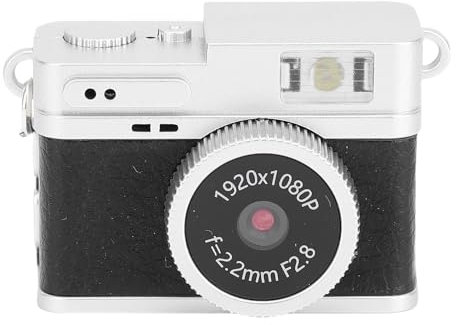 KIMISS Ultra HD Micro Video Recorder Keychain Camera, 1080P Tiny Digital Camcorder, Small Portable Camera with Colorful Screen, Long Standby, Low Light Flash Light, Necklace Chain, 64GB (Black)