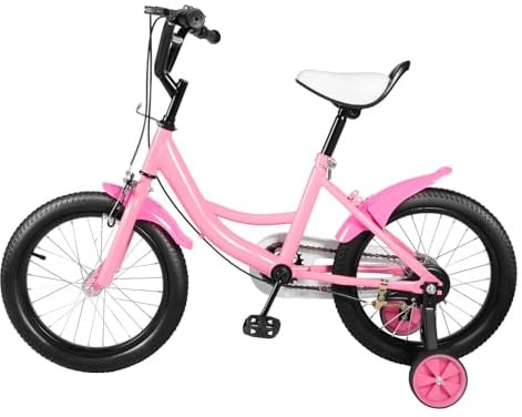 GDSKR 16 Inch Kids Bike, with Non-Slip Stabilisers, for Boys and Girls from 4-8 Years, Kids Cycle with Mudguards, Childrens Bicycle with Double Brake, Removable Stabilisers