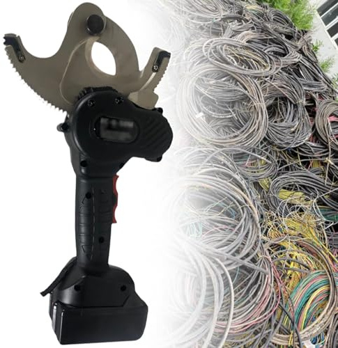 Akku Hydraulische Kabelschere Elektrischer Ratschenkabelschneider, batteriebetriebenes Hydraulikwerkzeug für Kupfer- und Aluminiumdrähte, Drahtschneidewerkzeug EC-65M