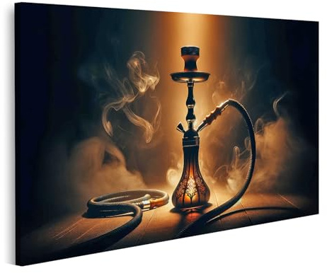 islandburner Prime Bild auf Leinwand Schwaden um die Shisha im warmen Licht Bilder Wandbilder Poster