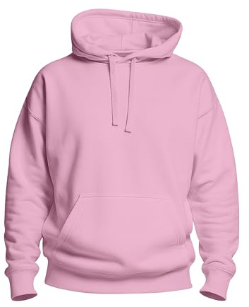 Love My Fashions ® Mens Hoodie Pullover Hooded Sweatshirt Fleece Jumper Plain Hoodies For Men UK Light Pink
