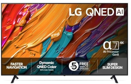 LG TV QNED AI 2025 | 65QNED7E | 65'' (165cm) | 4K UHD | HDR10 | webOS 25 | Télécommade AI Magic Remote | Alexa, Google Assistant | Netflix Disney+ Canal+ Prime Video | AirPlay 2 |