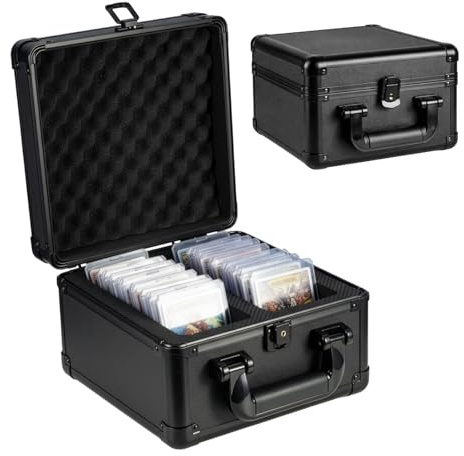 LN COZY CORNER Graded Card Storage Box Trading Card Storage Box Portable Card Holder for PSA, BGS, SGC, CSG Slabs Top Loaders and Sports/MTG Trading Cards (Black, 25x24x16cm)