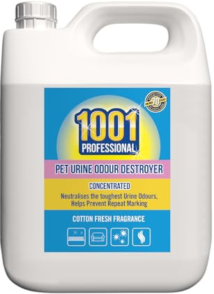 1001 Professional Enzyme Cleaner 5L for Pet Urine, Odours and Stains | Pet Urine Destroyer & Odour Eliminator, Dog & Cat Urine Cleaner, Helps Prevent Repeat Marking, Concentrated Formula