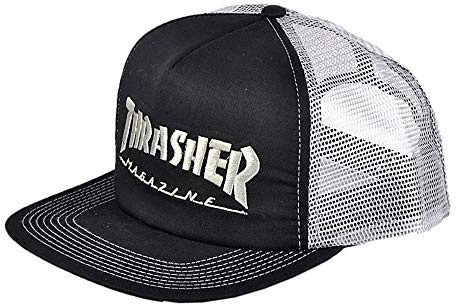 Thrasher Logo Black/Silver Trucker Cap
