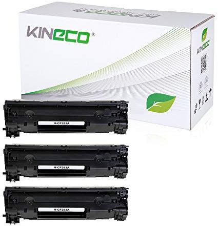 Kineco 3 Toner kompatibel mit HP CF283A 83A Laserjet Pro MFP M125nw, M126nw, M127fw, M128fp - Schwarz je 1.500 Seiten