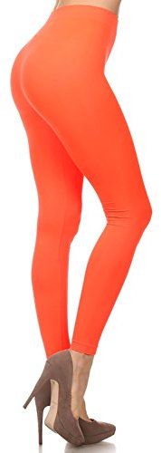 NeonNation Nahtlose bunte Gamaschen oder Sporthosenstrumpfpartysockenqualität für Damen Einheitsgröße Neon orange