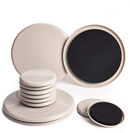 Ezprotekt 8 Pack 3.5 inch Furniture Sliders for Carpet & 4 Pack 7inch Big Carpet Sliders for Heavy Furniture Gliders Carpet Gliders Furniture Moving Pads Furniture Movers Sliders, Set of 12