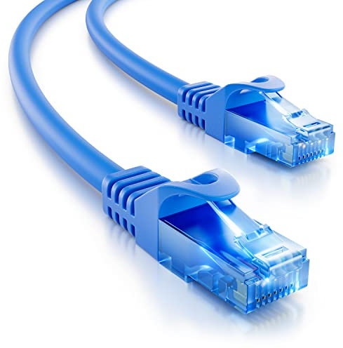 deleyCON 2m Câble Réseau Ethernet LAN Gigabit CAT.6 Câble RJ45 CAT6 Compatible avec CAT.5 CAT.5e CAT.6a Cat.7 - Bleu