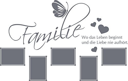 Graz Design Wandtattoo Bilderrahmen Fotowand selbst Gestalten Wand-Spruch Familie (90x57cm // 071 grau)