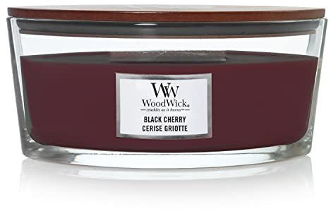 Ellipsenförmige WoodWick Duftkerze mit knisterndem Docht, Radish & Rhubarb, bis zu 50 Stunden Brenndauer