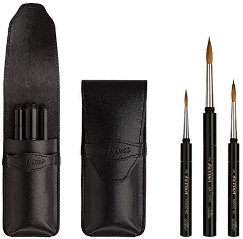 da Vinci Maestro Kolinsky Reisepinsel-Set, Tierhaare, schwarz, 3,5,7